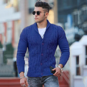 Herren Gestrickte Strickjacke mit Kragen