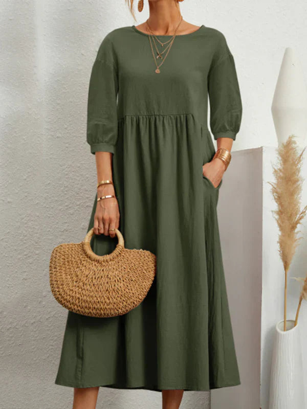 Kleid mit eleganten Dreiviertel Ballonärmeln
