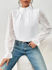 Spitzenärmel Küstenbluse