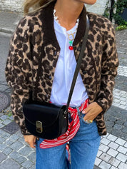 Leoparden Damen Strickjacke