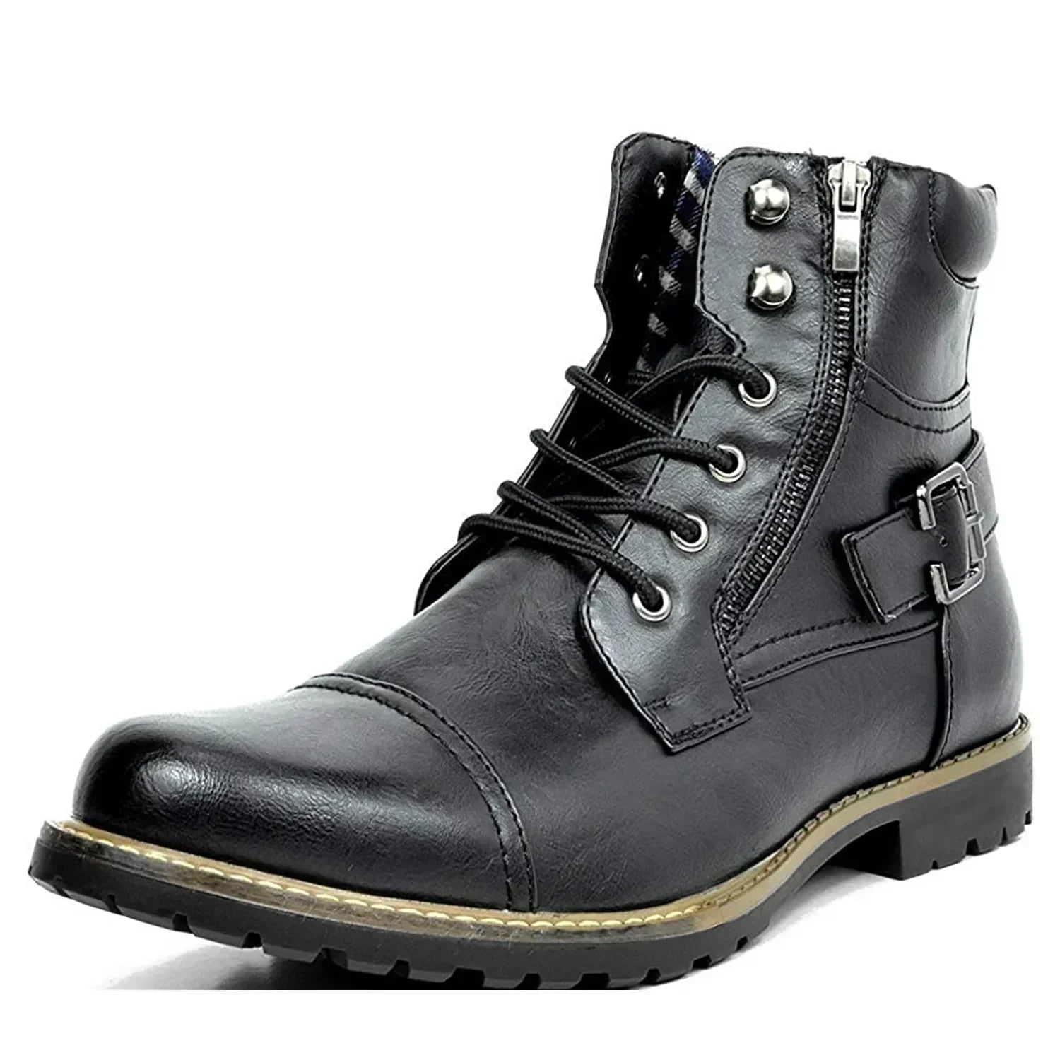 Mittellange Schnürstiefel aus Leder für Herren