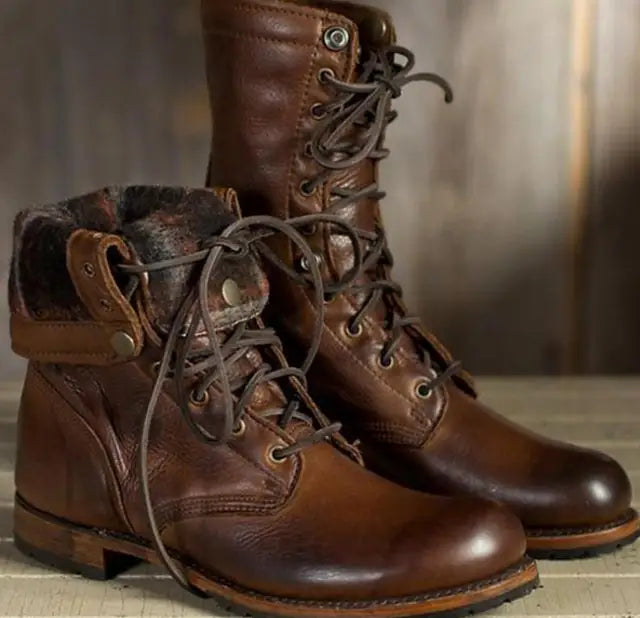 Halbhohe Stiefel mit Schnürsenkeln Für Herren