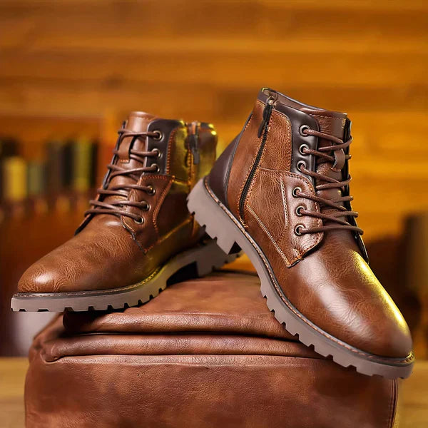 Robuster Herrenschnürstiefel aus Veganes Leder