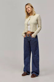 Nadelstreifen Low Waist Jeans