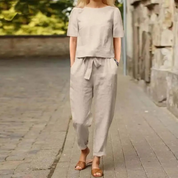 Elegantes zweiteiliges Leinenset
