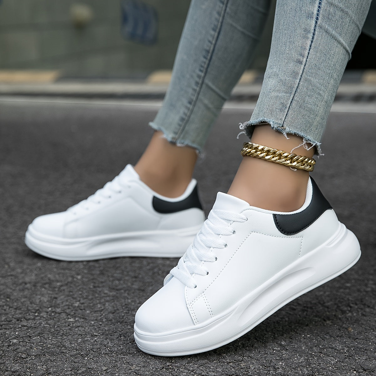 Saubere Weiße Damen Turnschuhe