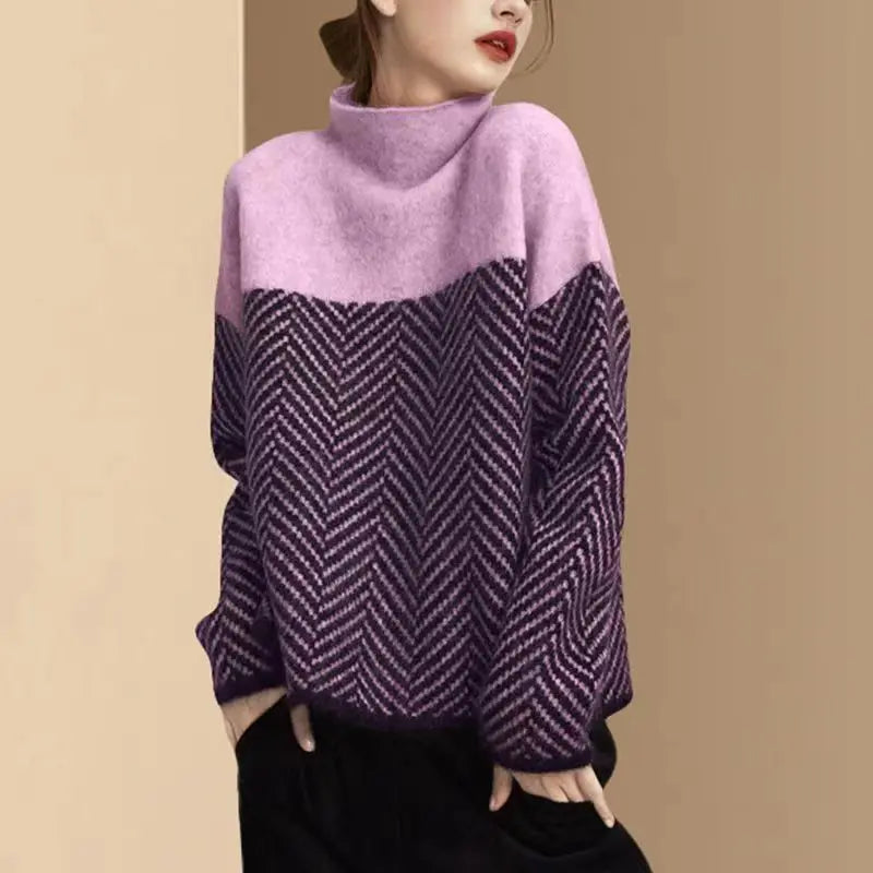 Dory Zweifarbiger Rollkragenpullover aus Baumwolle Sedore
