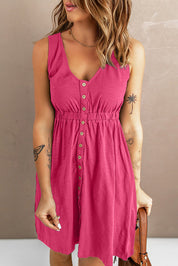 Ärmelloses knöpfbares Sommerkleid