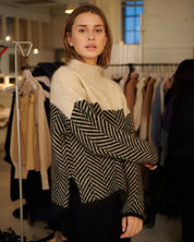 Dory Zweifarbiger Rollkragenpullover aus Baumwolle Sedore