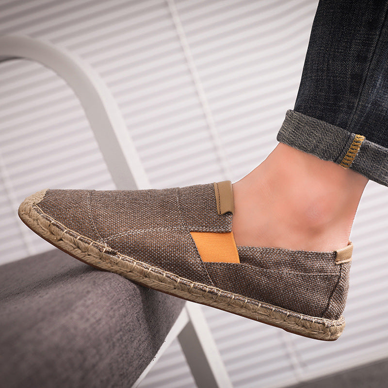 Handgefertigte Leinwand Strohschuhe