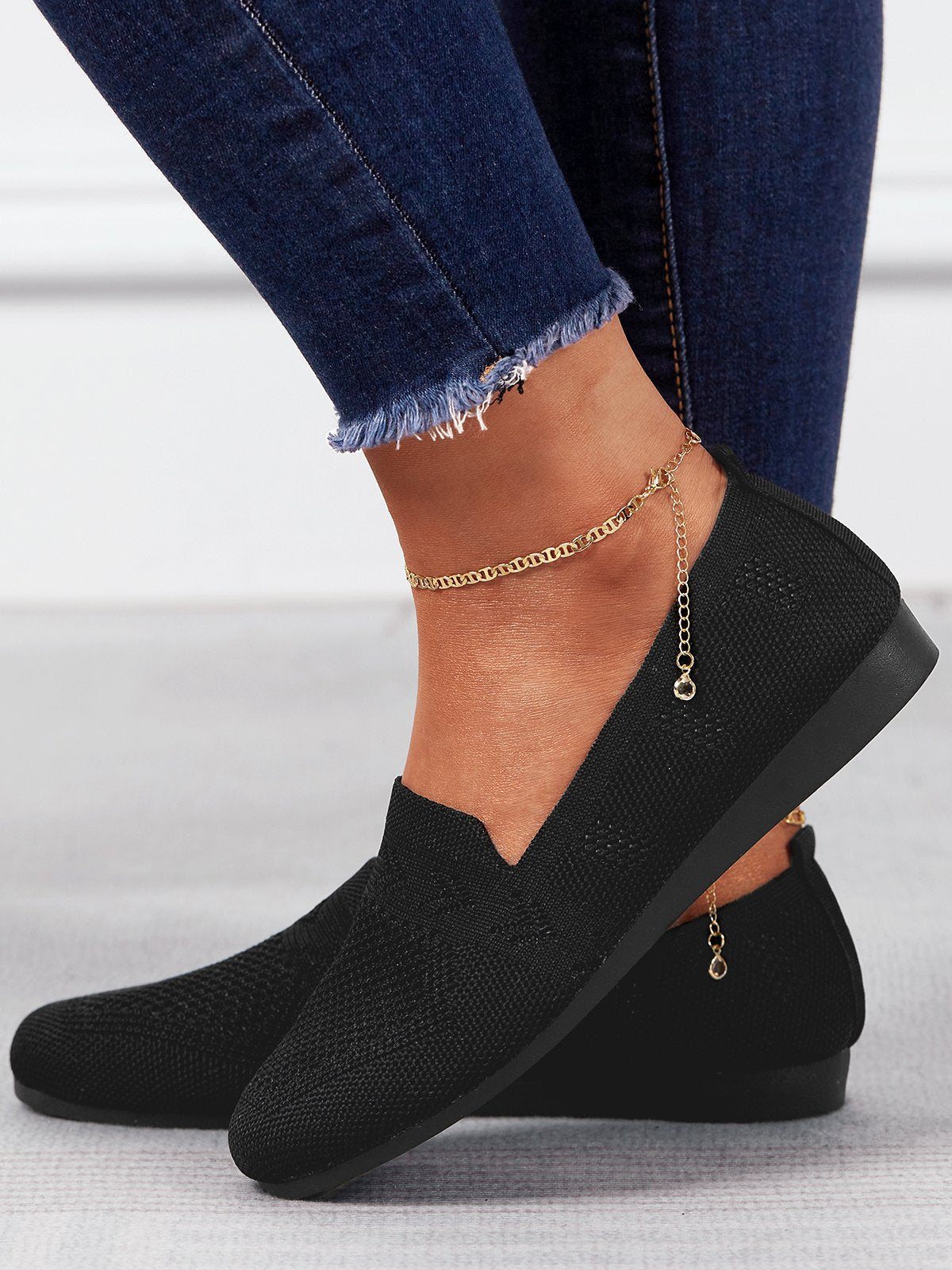 Atmungsaktive Flache Schlupfschuhe