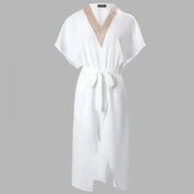 Modernes V-ausschnitt Midikleid