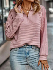 Damen-Pullover - V-Ausschnitt Reißverschluss Sedore