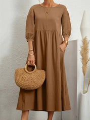 Kleid mit eleganten Dreiviertel Ballonärmeln