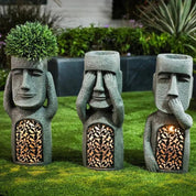 Blumentop Statue mit Solar LED | Hören Sehen Sprechen