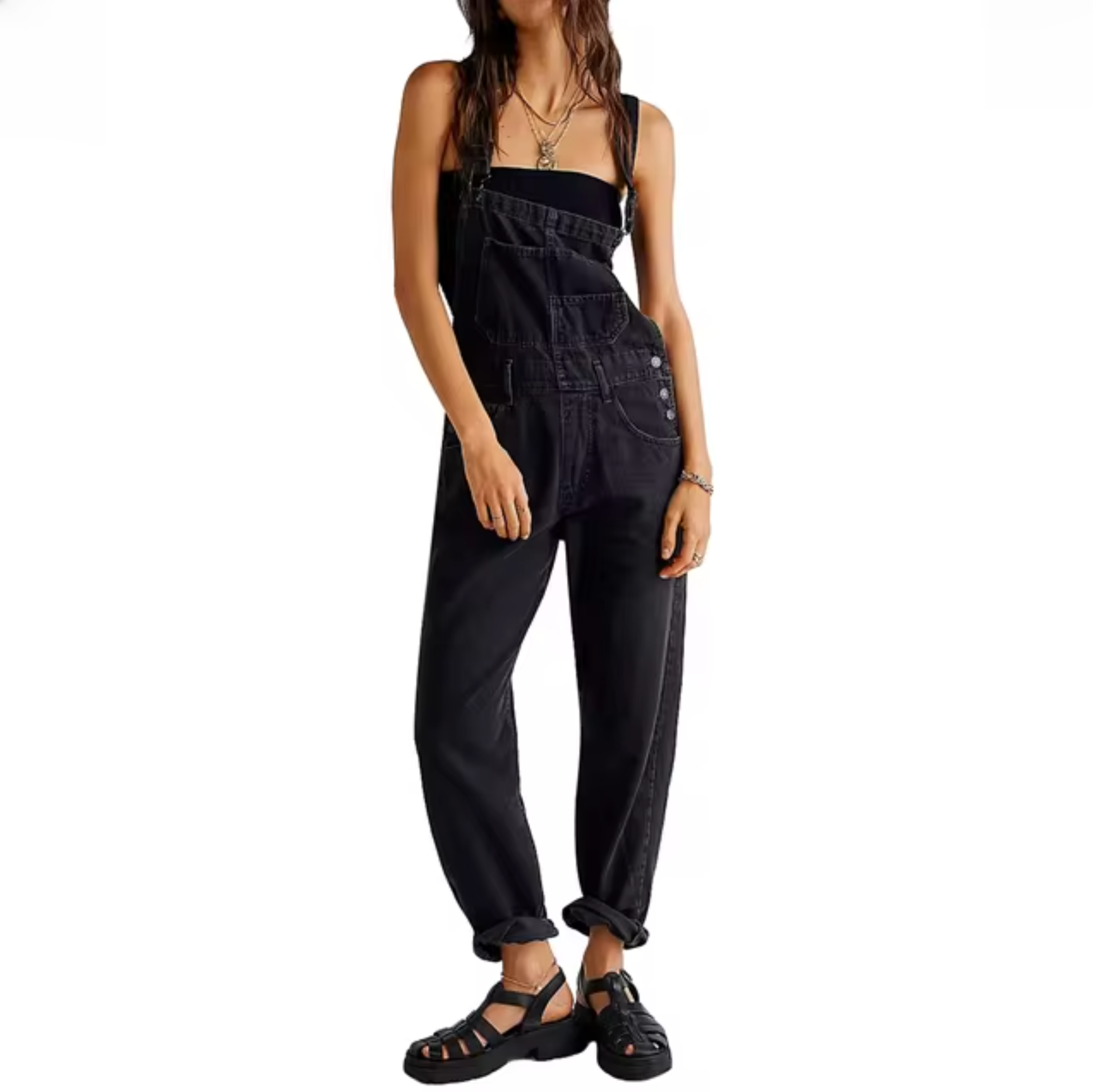 Lose Übergroße Denim-Overall
