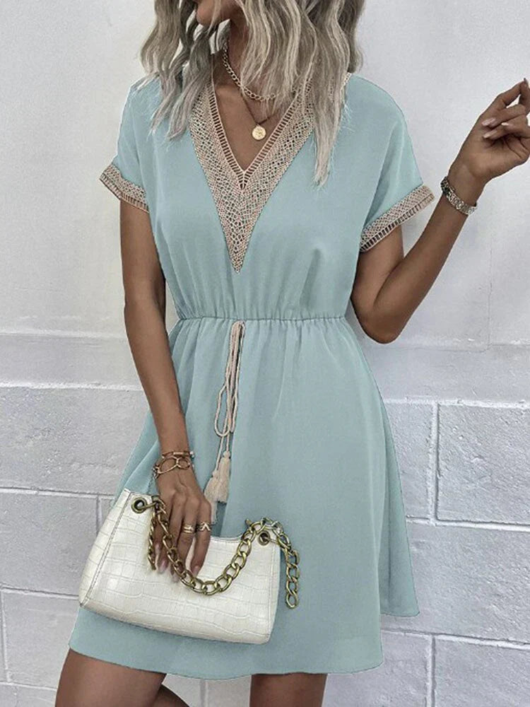 Boho Midikleid mit V-Ausschnitt