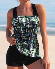 Zweiteiliges Tankini und Shorts Set