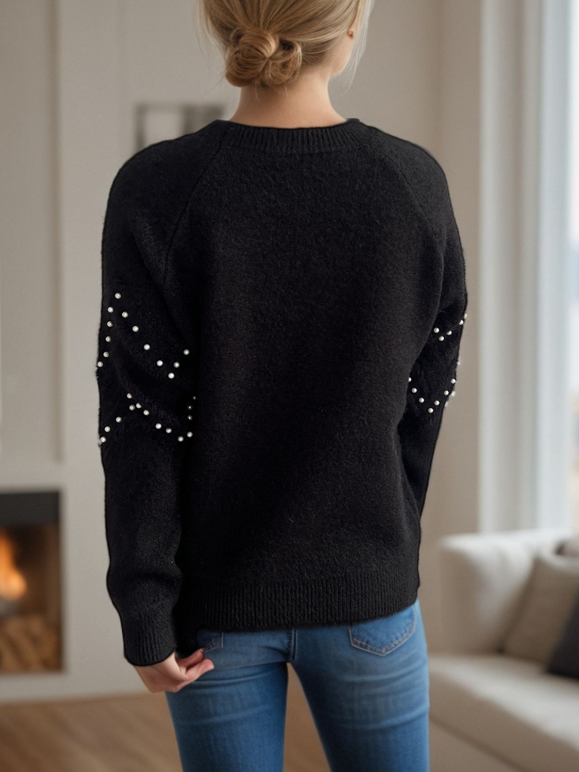 Damen Pullover mit Perlendetails