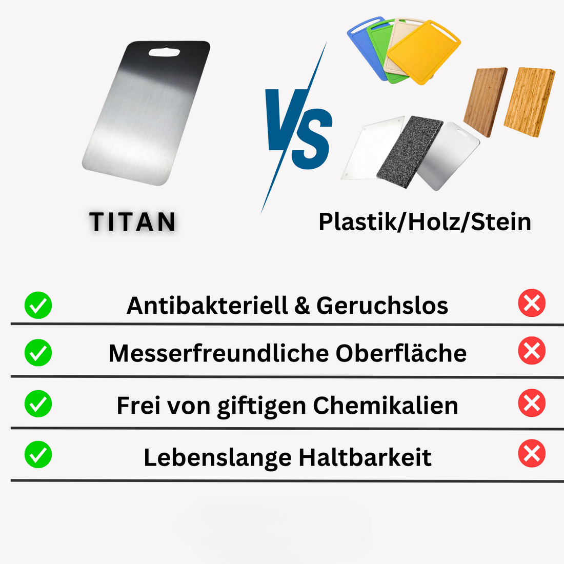 Langlebiges Titan-Schneidebrett
