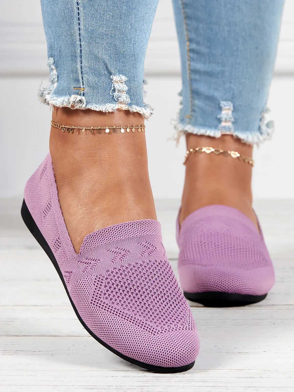 Atmungsaktive Flache Schlupfschuhe