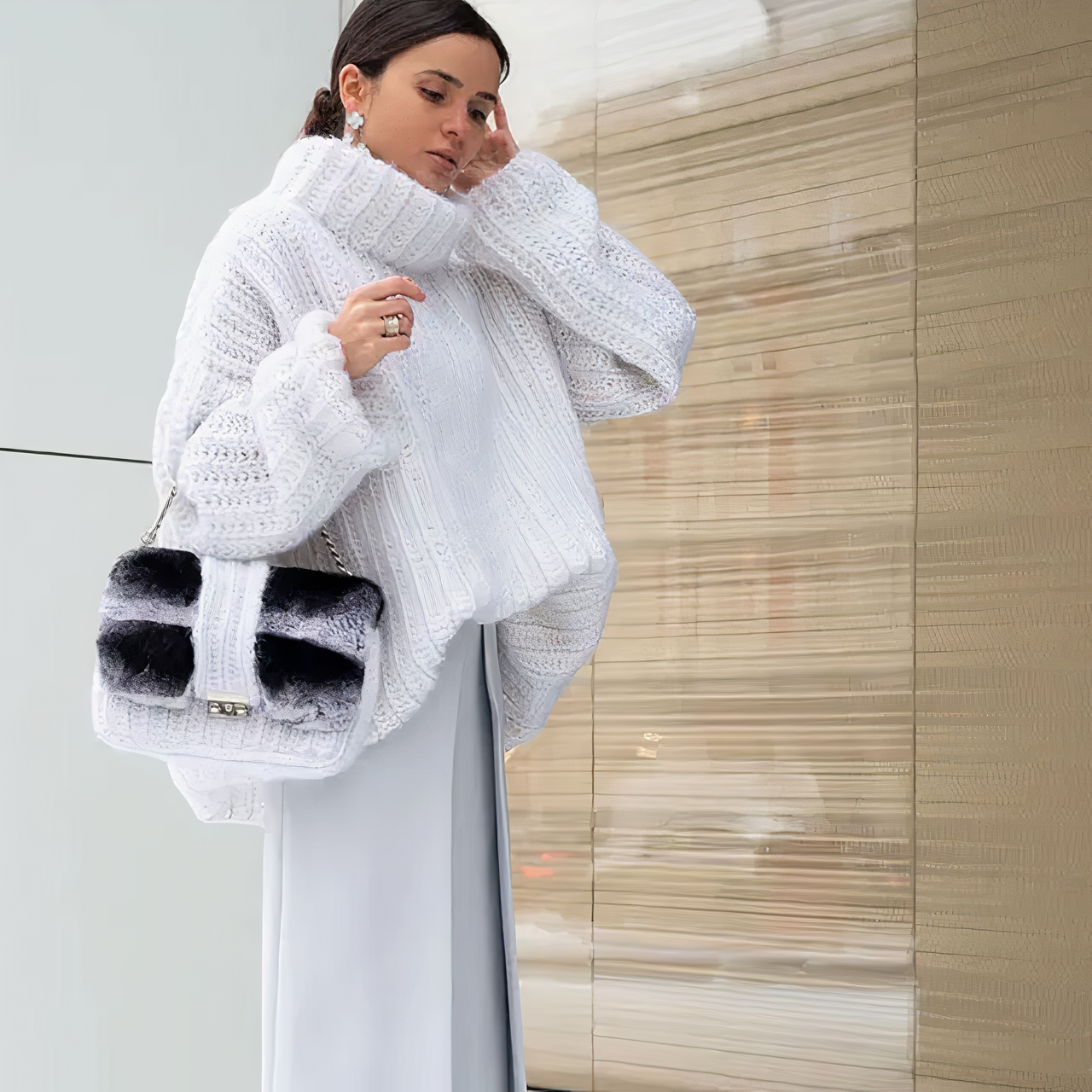 Oversize Strick Rollkragenpullover