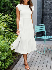 Damen Elegantes Rüschenkleid