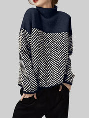 Dory Zweifarbiger Rollkragenpullover aus Baumwolle Sedore