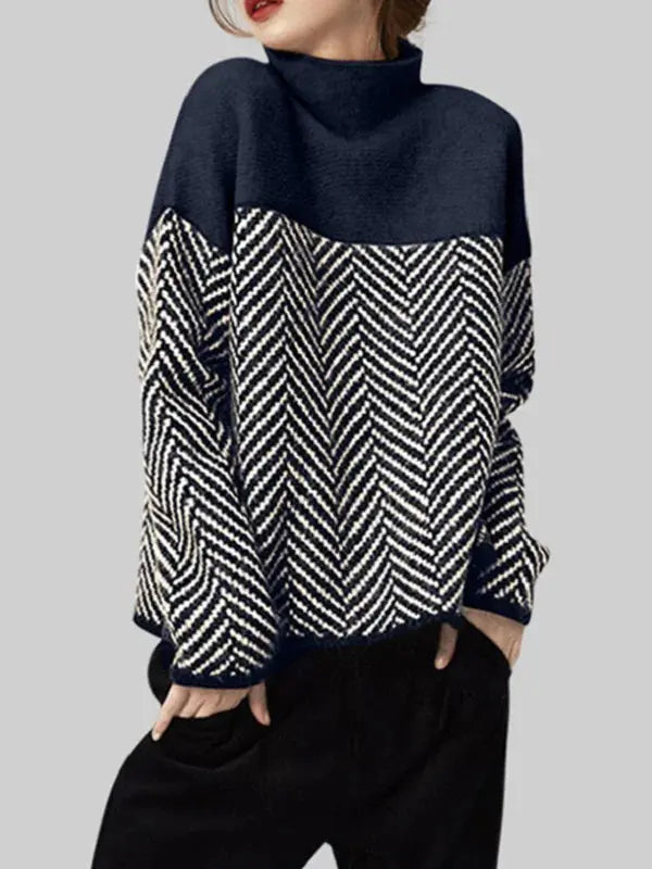 Dory Zweifarbiger Rollkragenpullover aus Baumwolle Sedore