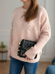 Damen Pullover mit Perlendetails