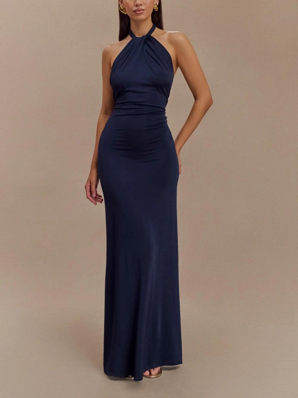 Slinky Neckholder Maxikleid