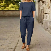 Elegantes zweiteiliges Leinenset