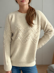 Damen Pullover mit Perlendetails