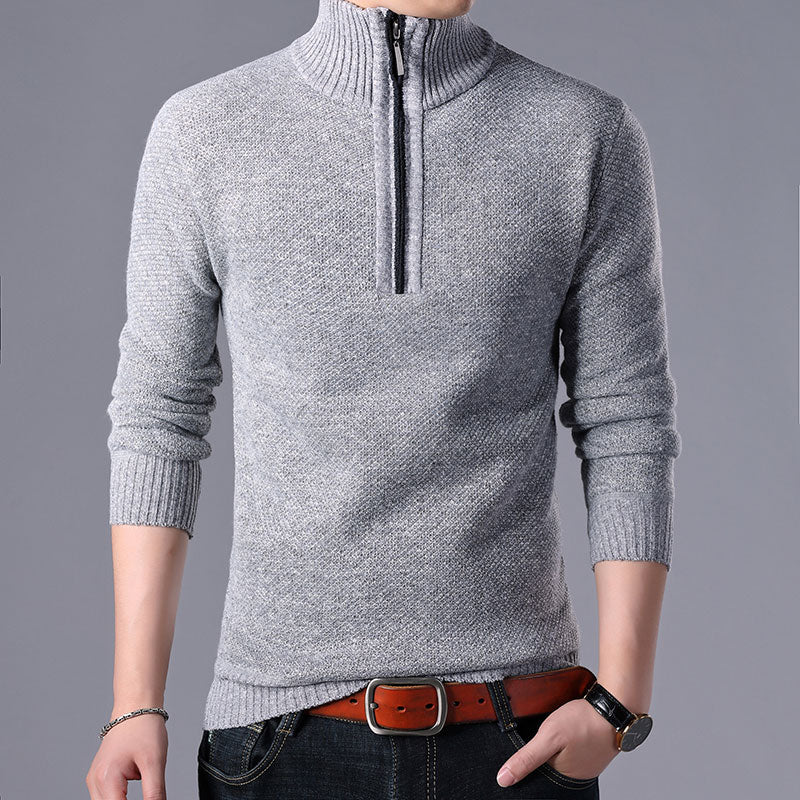 Herren Klassischer Pullover mit Reißverschluss
