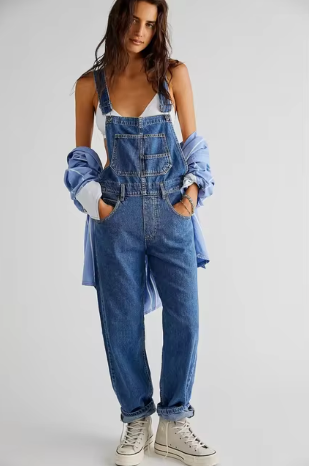 Lose Übergroße Denim-Overall