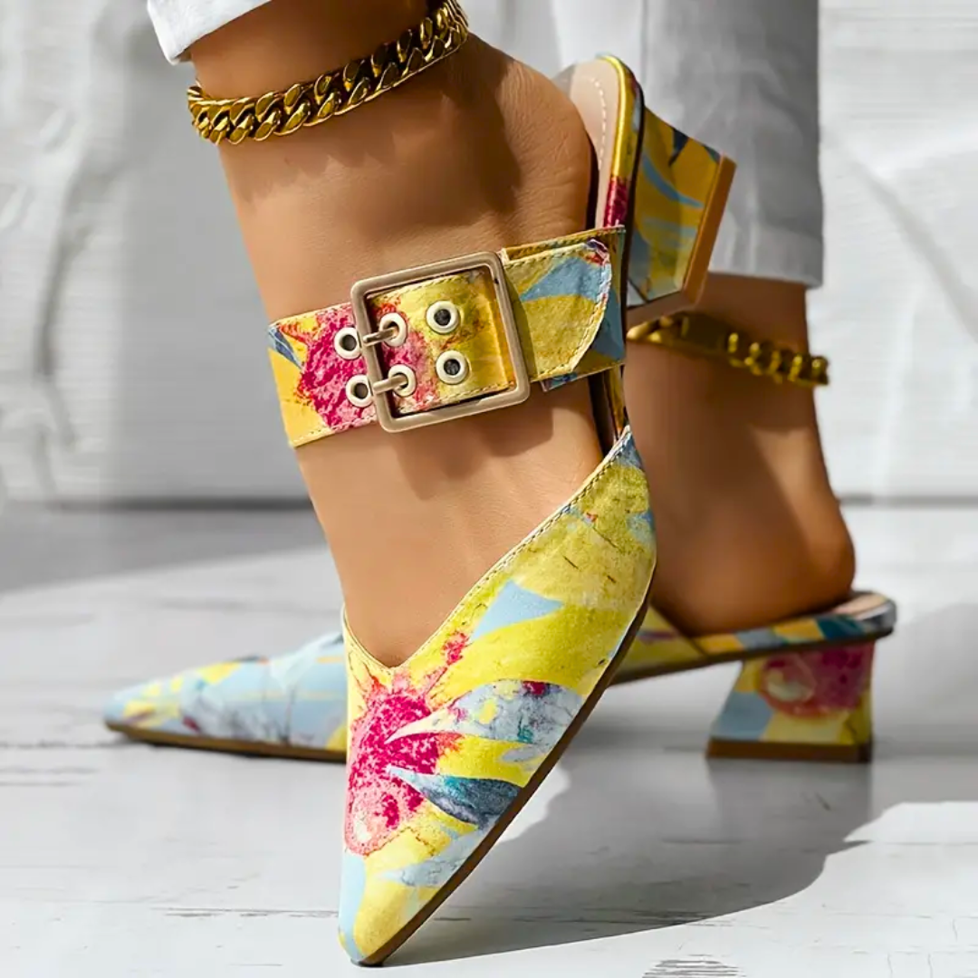 Trendige Bunte Block Heels