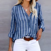 Moderne gestreifte Damenbluse mit Stil