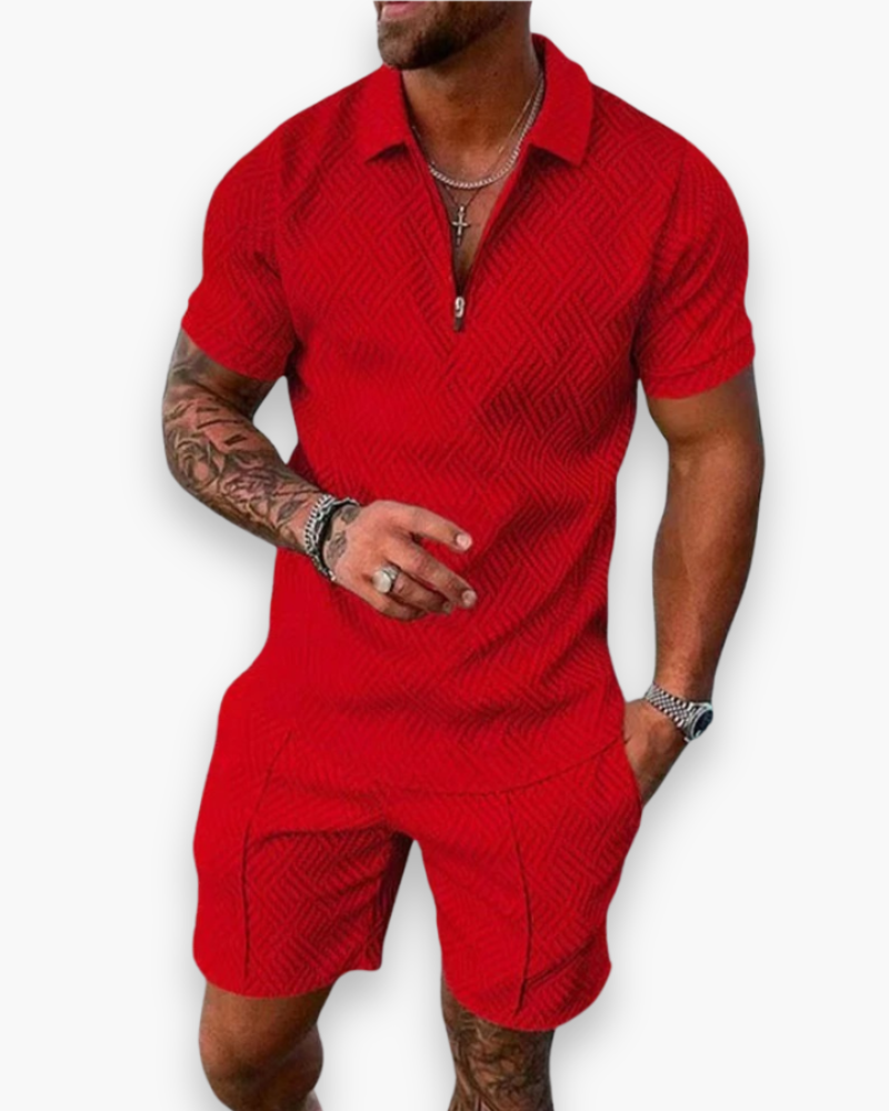 Zweiteiliges Sommer Polo Shirt und Shorts Set