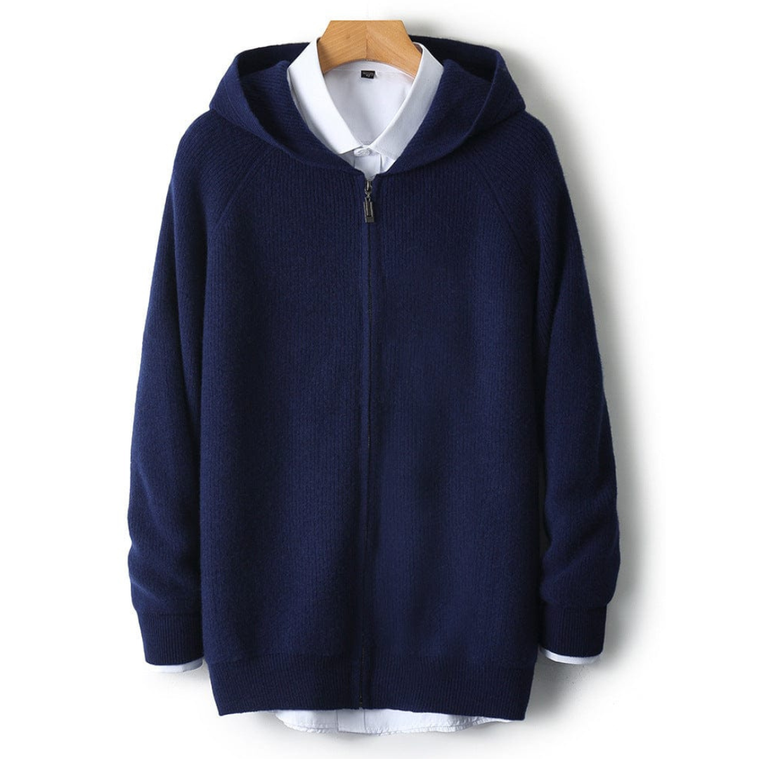 Strickjacke mit Kapuze Reißverschluss