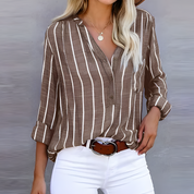 Moderne gestreifte Damenbluse mit Stil