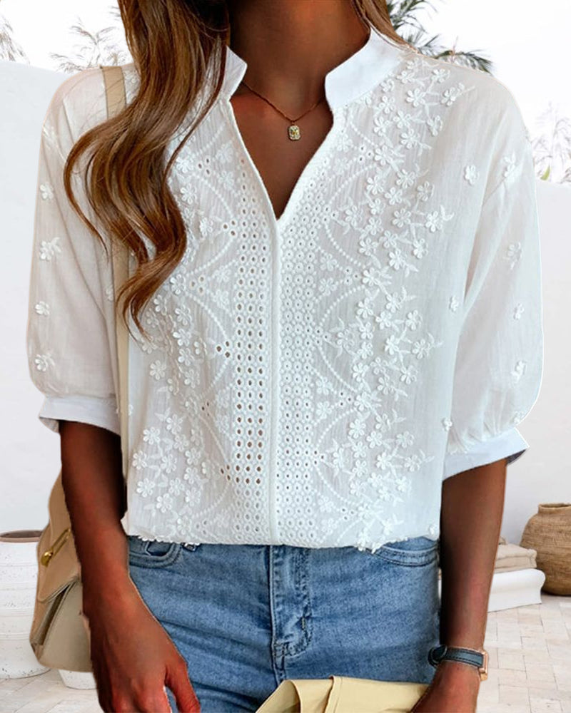 Damenbluse mit Puffärmeln
