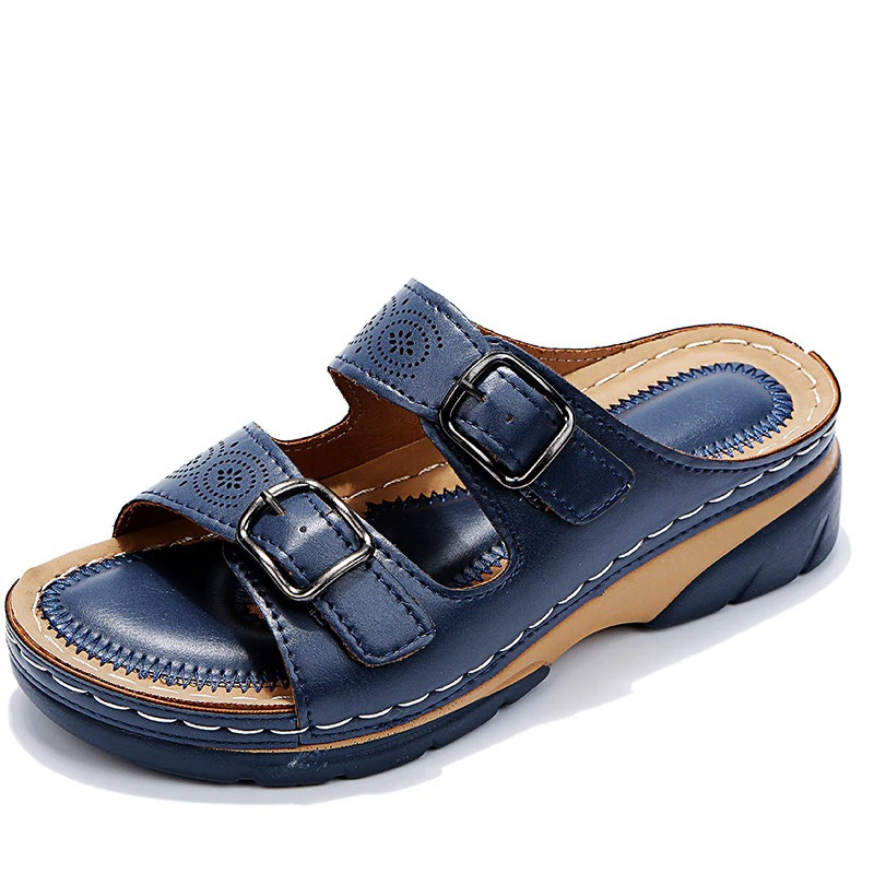 Keilsandalen mit zwei Schnallen