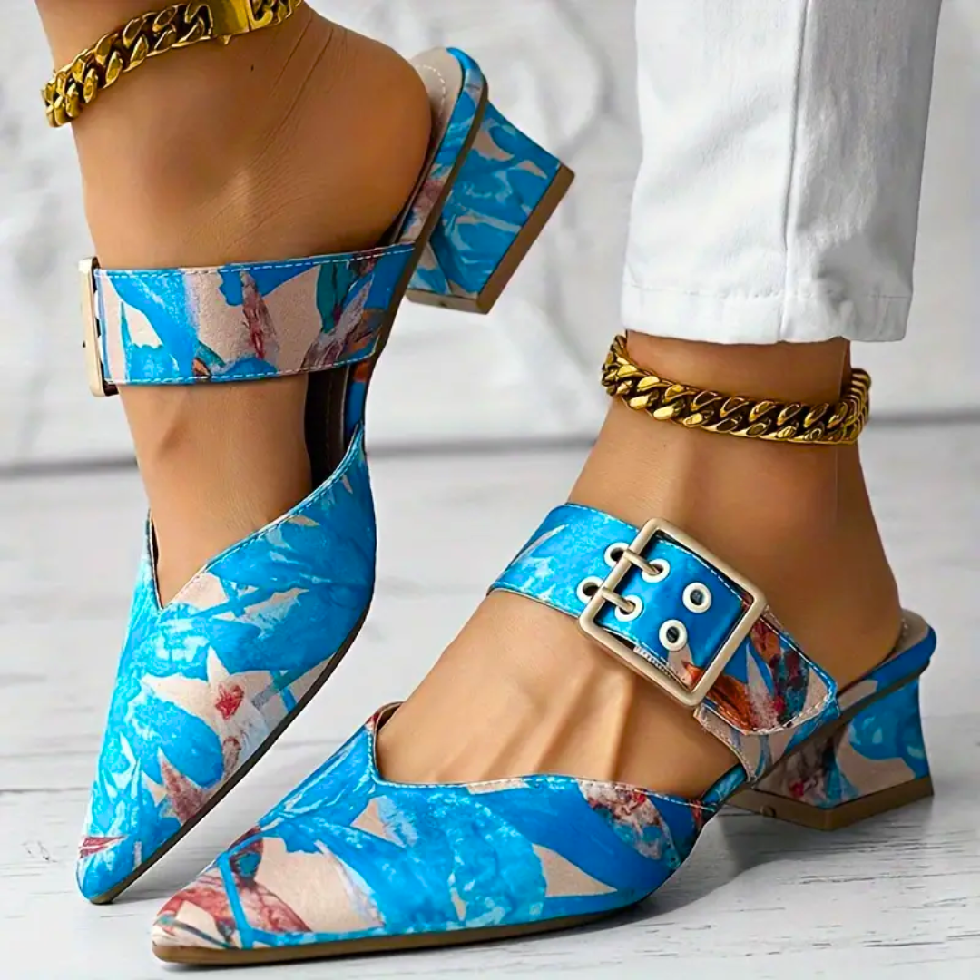 Trendige Bunte Block Heels