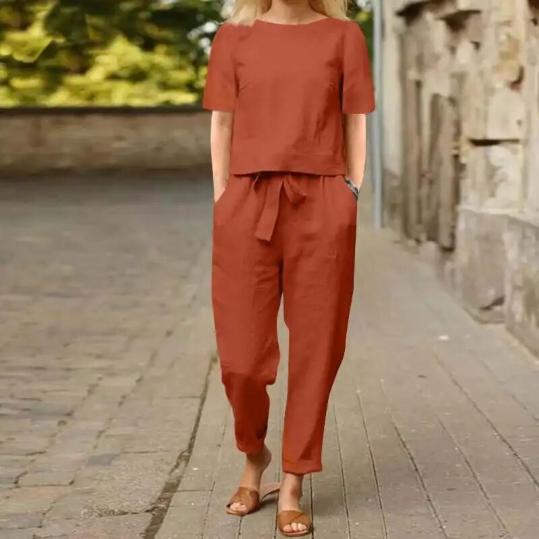 Elegantes zweiteiliges Leinenset