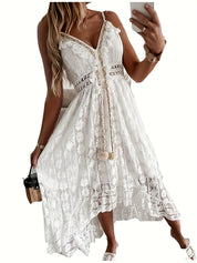 V-Ausschnitt Maxikleid den Sommer