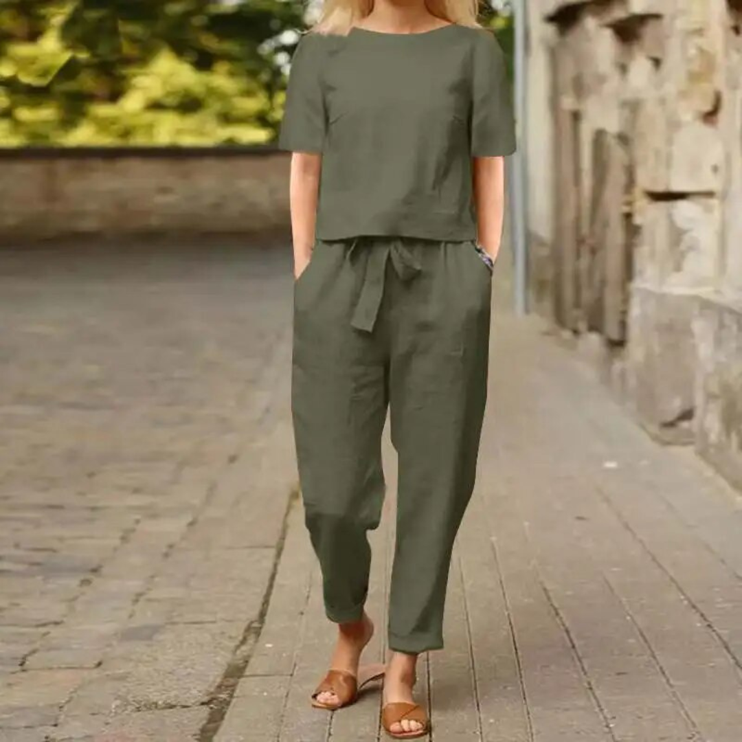 Elegantes zweiteiliges Leinenset