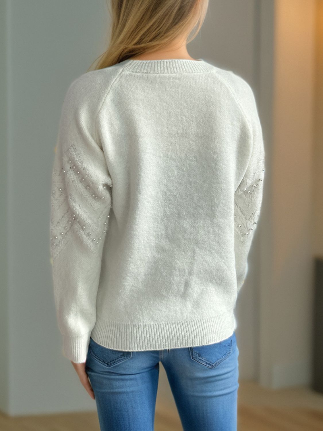 Damen Pullover mit Perlendetails