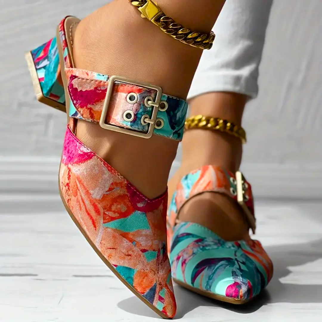 Trendige Bunte Block Heels