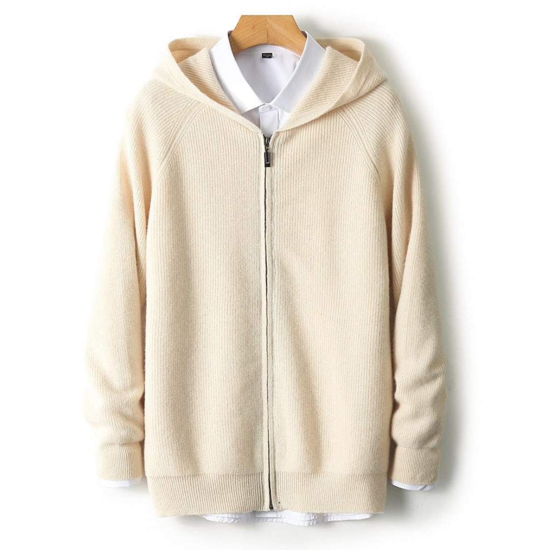 Strickjacke mit Kapuze Reißverschluss