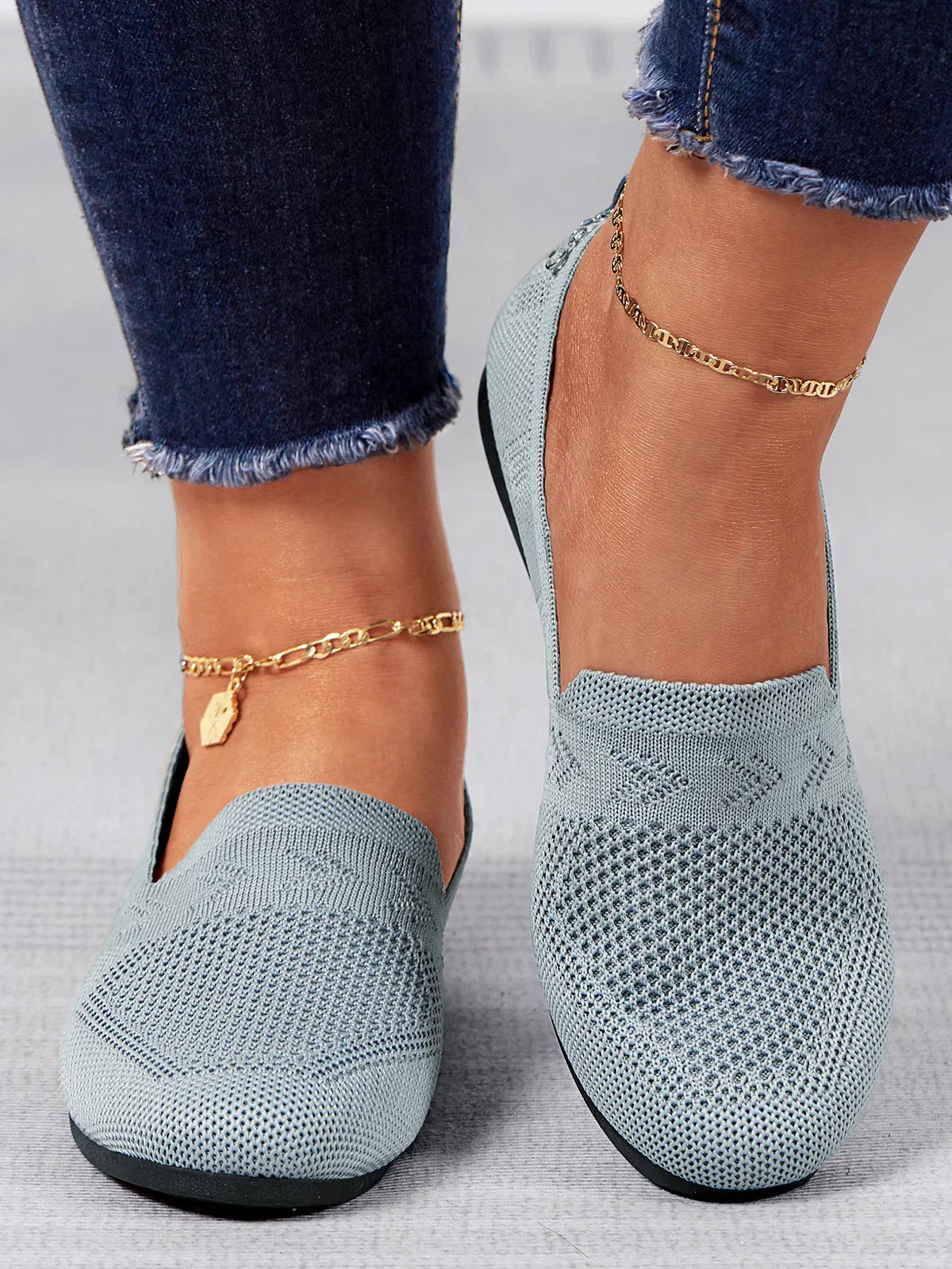 Atmungsaktive Flache Schlupfschuhe